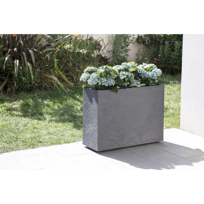EDA EDA - plantenbak - rechthoekig - 78,5 x29,5 x 60 cm - 46 liter -Volcania Stone - effect grijs