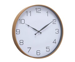 Perel Boltze Wanduhr Lugeo - Rund 50 cm - Analog - Braun/Weiß