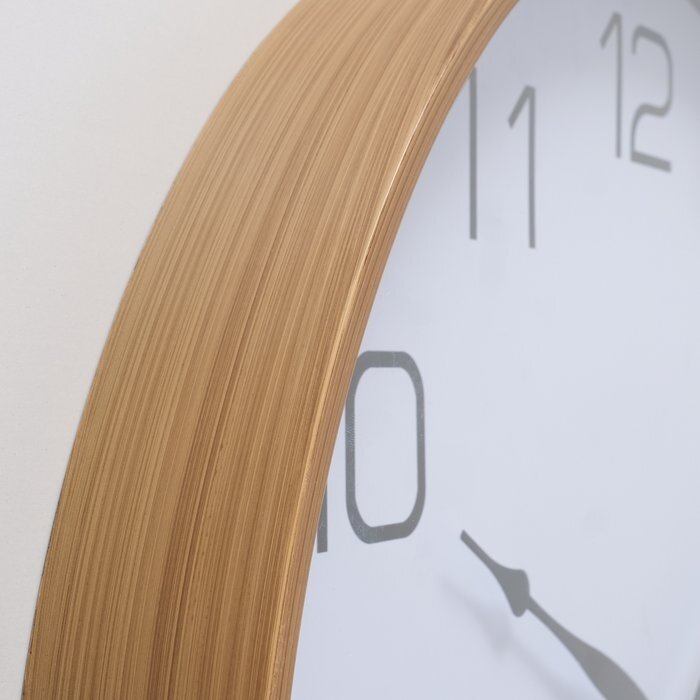 Boltze Boltze Wandklok Lugeo - Rond 50 cm - Analoog - Bruin/Wit