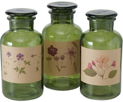 Boltze Boltze Home Apothekersfles Drya Ø10xh22cm groen (1 stuk) assorti
