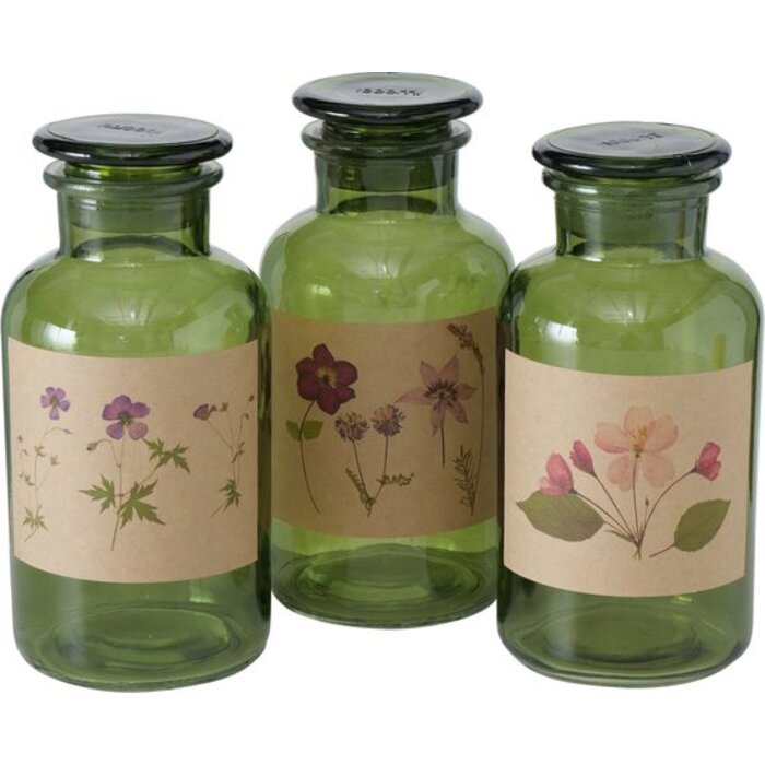 Boltze Boltze Home Bouteille d'apothicaire Drya Ø10xh22cm vert (1 pièce) assorti