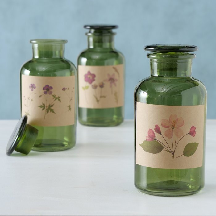 Boltze Boltze Home Apothekerflasche Drya Ø10xh22cm grün (1 Stück) sortiert