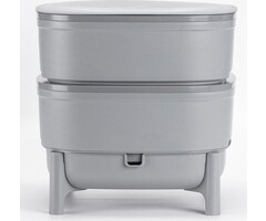 Urbalive Plastia Wormenhotel 30L - 100% Gerecycled kunststof - Wormenbak - Compostbak grijs