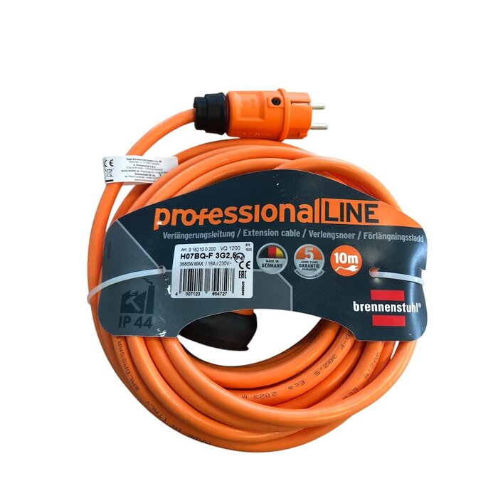 Brennenstuhl ProfessionalLine Rallonge Brennenstuhl VQ 1200 IP44 10m Orange - 9162100200