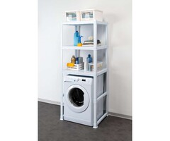Opbergrek kunststof 3 planken - past over wasmachine - 75X60X184 cm