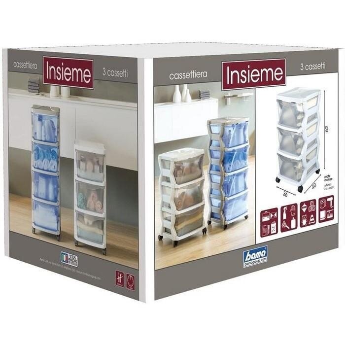 Bama Italia - Opberg trolley - met 3 lades