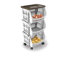 Bama Italia Keukentrolley voorraad Taupe-Wit