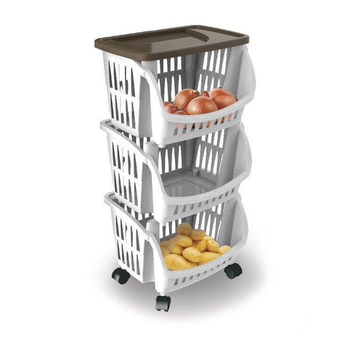 Bama Italia Chariot de cuisine stock Taupe