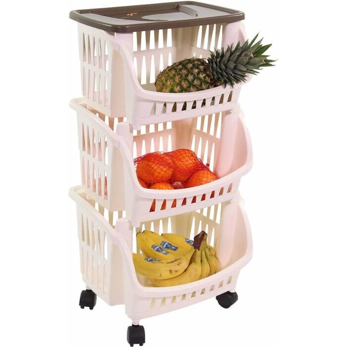 Bama Italia Chariot de cuisine stock Taupe