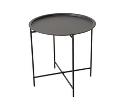 Boltze bijzettafel Rocko zwart metaal 46 cm inclusief dienblad