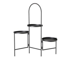 Boltze Mareta Pflanztisch mit 3 Tabletts schwarz Metall