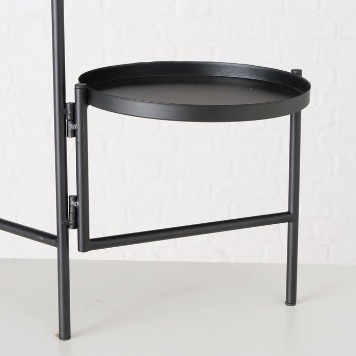 Boltze Mareta plantentafel met 3 plateaus zwart metaal
