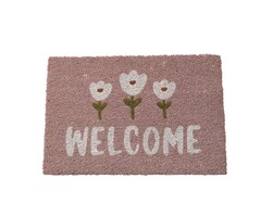 Esschert Design Boltze deurmat Gardenlove Welcome roze en wit 60 x 40 cm