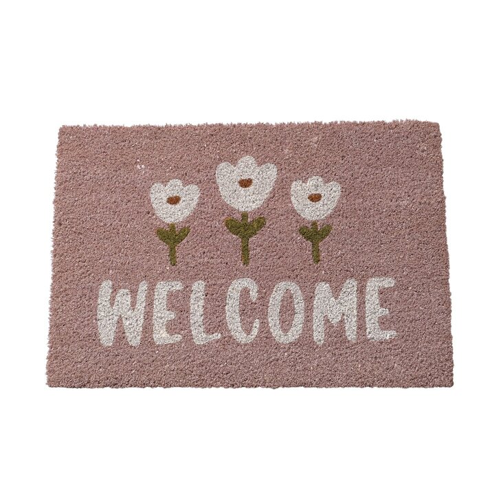 Esschert Design Boltze deurmat Gardenlove Welcome roze en wit 60 x 40 cm