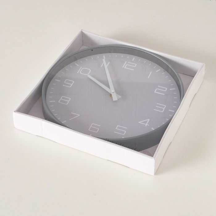 Perel Wandklok Simplex 30 cm aluminium grijs