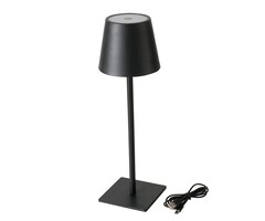 Boltze Tischleuchte Tendo schwarzes Metall 35 cm hoch wiederaufladbar