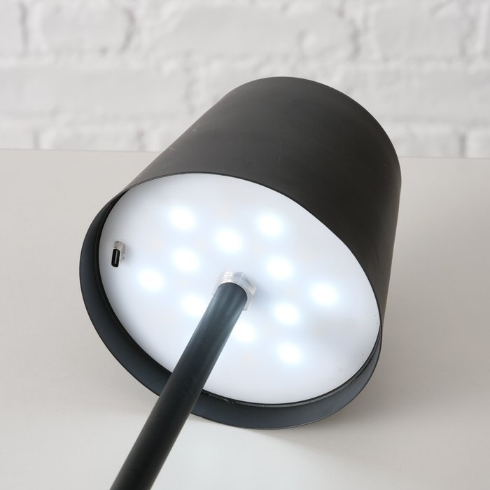 Boltze lampe de table Tendo métal noir 35 cm de haut rechargeable