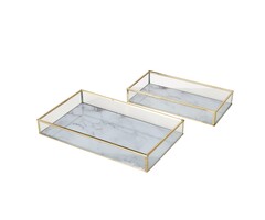 Set de plateaux Boltze Franziska acier inoxydable - couleur or