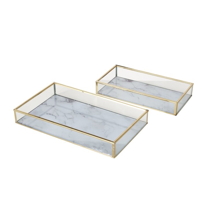Boltze - tray - set Franziska RVS - goudkleurig