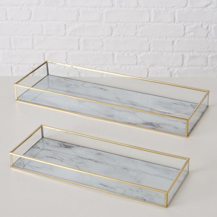 Set de plateaux Boltze Franziska acier inoxydable - couleur or