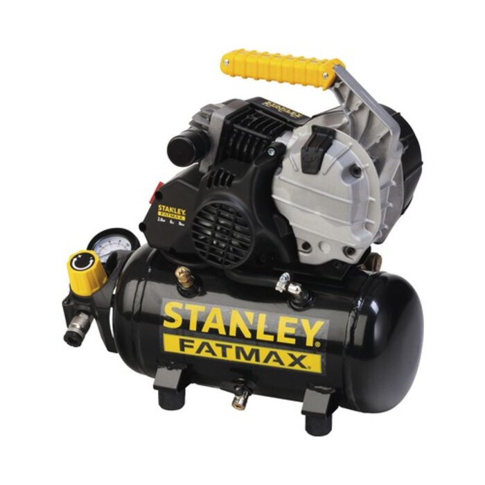 Stanley Stanley Compressor HY227/8/6E FMXCM00 - Luchtcompressor 8Bar - 6L - 222L/Min - Ingebouwd Handvat - Zwart