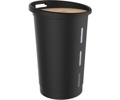 EDA EDA Stockage de granulés de bois avec couvercle - 38 litres - 25 kg - 60,5 cm de haut - Plastique