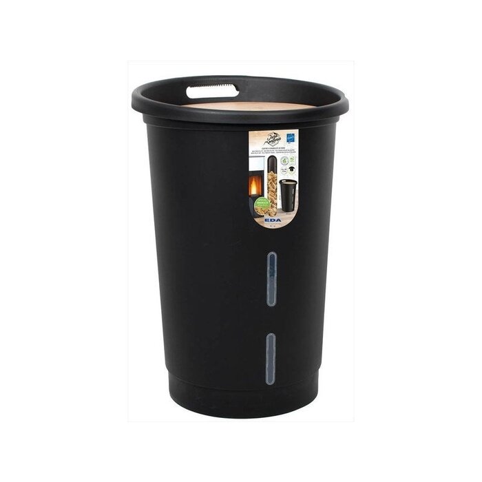 EDA EDA Houtpellets Opslag met Deksel - 38 liter - 25 kg - 60,5 cm hoog - Kunststof