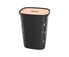 EDA EDA Stockage de granulés de bois XL avec couvercle - 70 litres - 45 kg - 66,4 cm de haut - Plastique