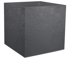 EDA EDA Jardinière Vulcania effet pierre anthracite 39,5 x 39,5 x 43,5 cm 31 litres