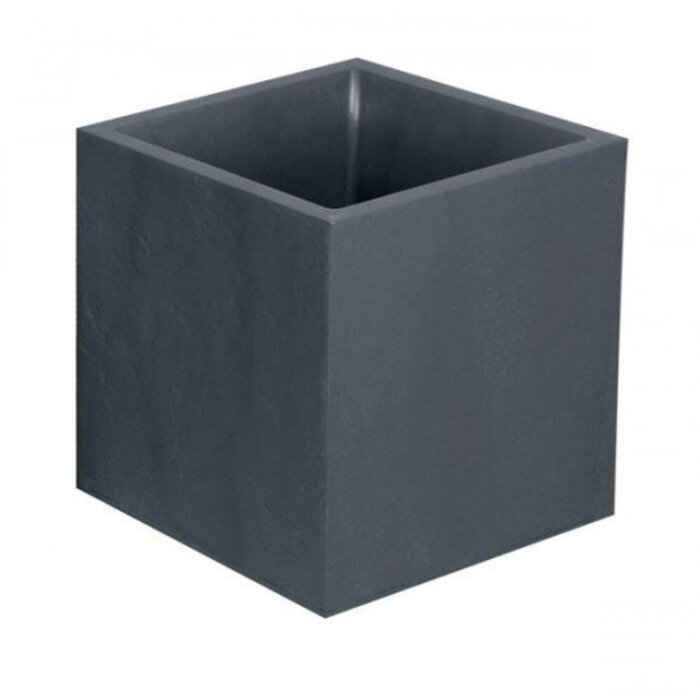 EDA EDA Jardinière Vulcania effet pierre anthracite 39,5 x 39,5 x 43,5 cm 31 litres