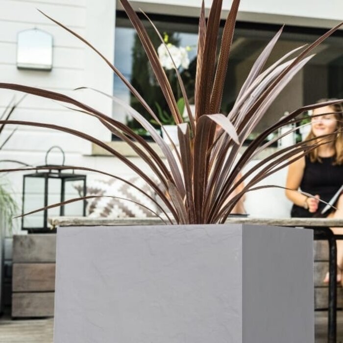 EDA EDA Pflanzgefäß Vulcania Steineffekt grau 39,5 x 39,5 x 43,5 cm 31 Liter