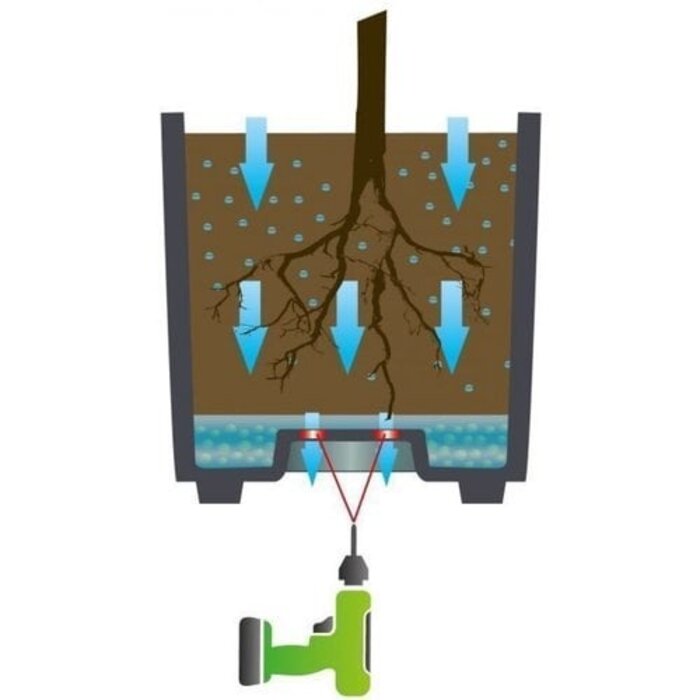 EDA EDA Jardinière Vulcania effet pierre anthracite 39,5 x 39,5 x 80 cm 31 litres