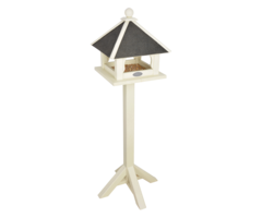 Esschert design Mangeoire à oiseaux sur poteau blanc