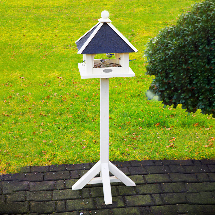 Esschert design Vogelvoederhuis op paal wit