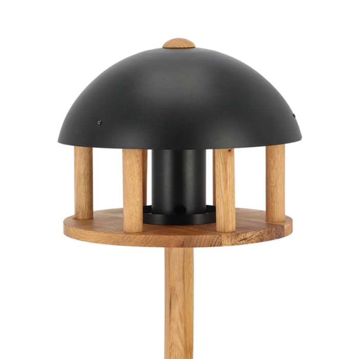 Esschert Design Voedertafel Eiken op voet - Zwart dak