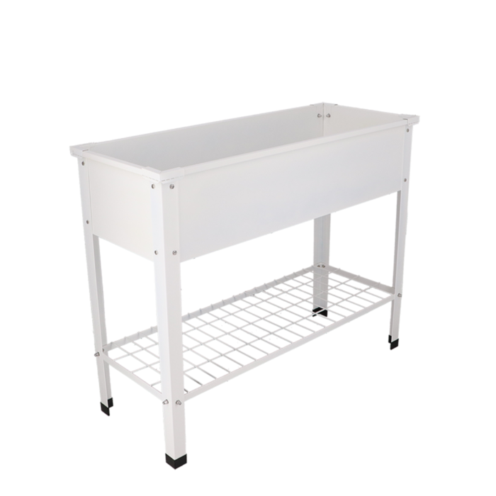 Esschert Design Dutchlander Boîte à langer surélevée métal blanc L