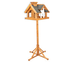 Dutchlander Vogelfutterautomat vila mit Futtersilo auf Ständer natur 39 x 33 x 150 cm
