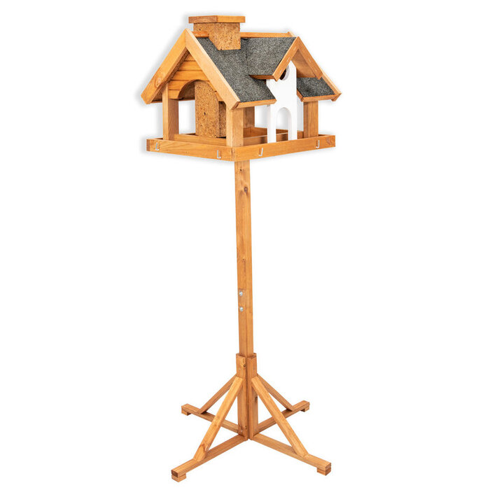 Dutchlander Mangeoire à oiseaux vila avec silo à nourriture sur pied nature 39 x 33 x 150 cm