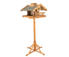 Dutchlander Vogelvoedervakantiehuis DeLuxe met appelprikker en voedersilo's 57 x 57 x 150 cm