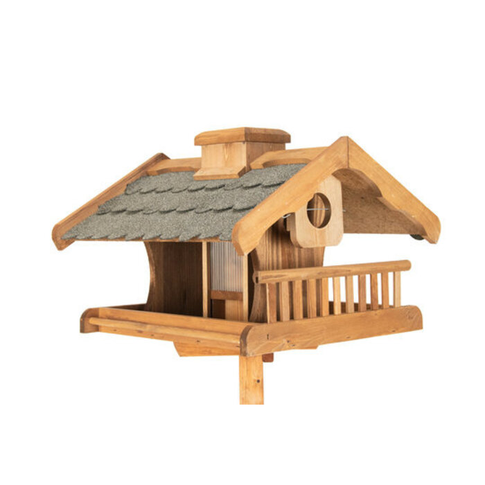 Dutchlander Vogelvoedervakantiehuis DeLuxe met appelprikker en voedersilo's 57 x 57 x 150 cm