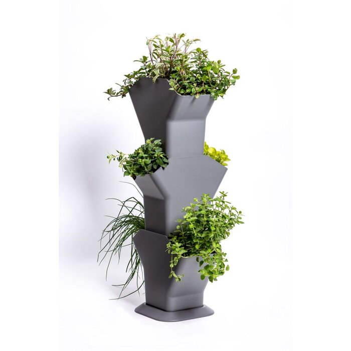 Plastia Plastia TREE - Système de pots de fleurs verticaux auto-arrosants 3 pots avec support