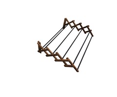 Esschert Design Dutchlander Essenhouten uitrekbaar was-droogrek muurmontage
