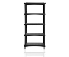 Stanley Bama Armoire à étagères Futuro plastique noir 5 étagères 80 x 40 x 174 cm