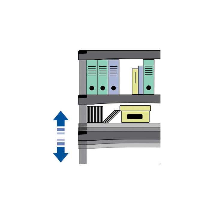 Stanley Bama Armoire à étagères Futuro plastique noir 5 étagères 80 x 40 x 174 cm