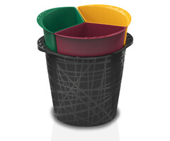 Stanley Poubelle ou poubelle Bama Triciclo avec 3 compartiments colorés de 4,5 litres