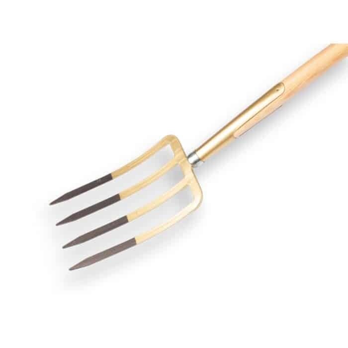 OFFNER OFFNER spitvork 4 tands 27 cm, brons met steel 85 cm