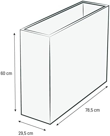 EDA EDA - plantenbak - rechthoekig - 46 liter - 78,5 x 29,5 x 60 cm - Volcania Stone - effect Graphite