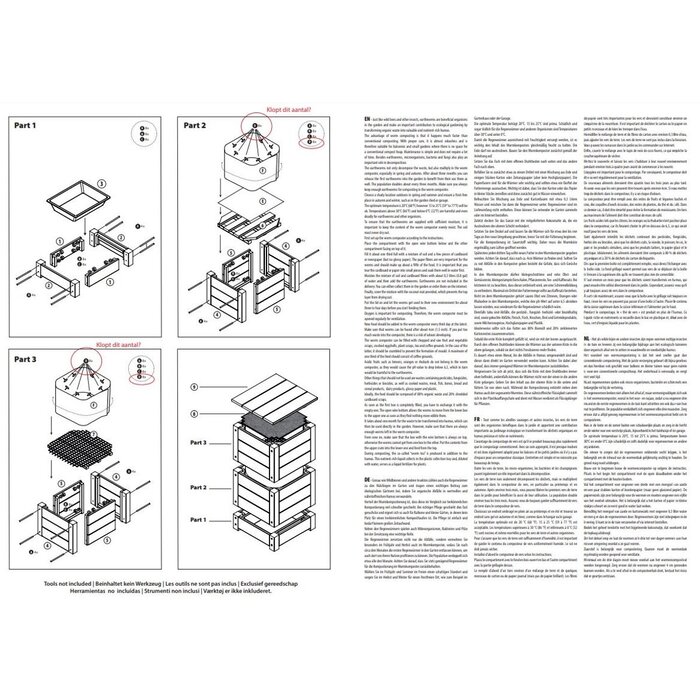 Power Tower Esschert Design - Lombricomposteur marron - 100% Bois FSC