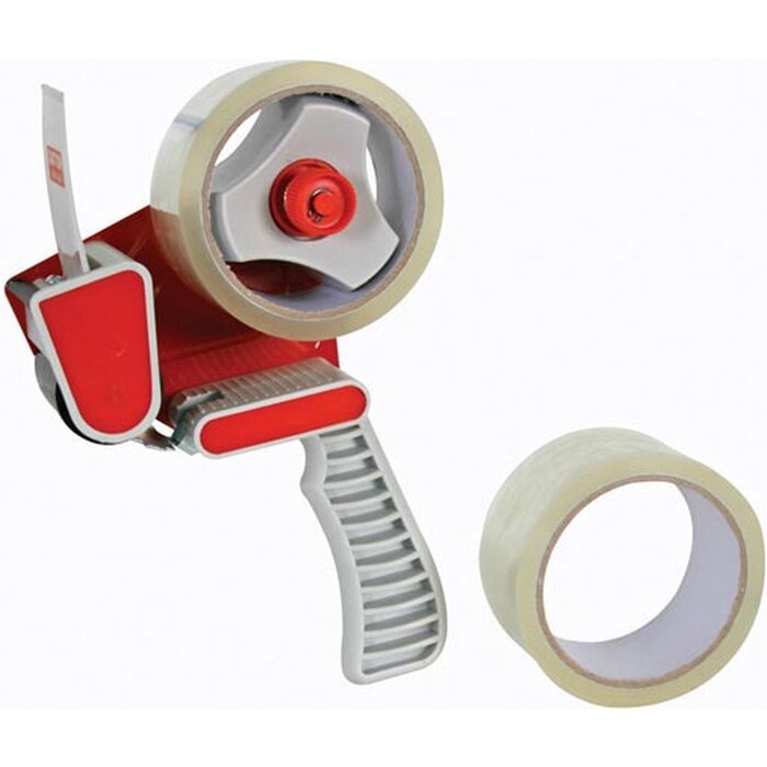 Dérouleur de ruban pour ruban d'emballage jusqu'à 50 mm, y compris 2 rouleaux de ruban