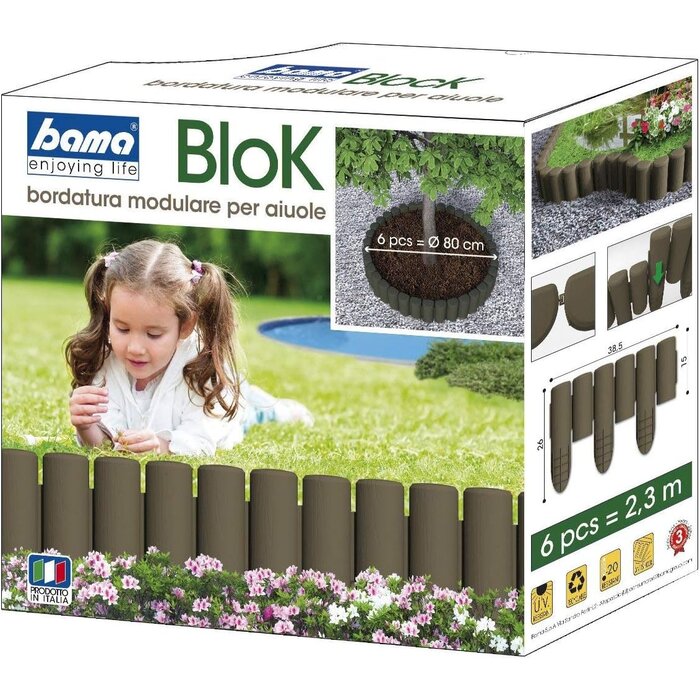 Rouleau de bordure Bama plastique brune 2,3 mètres